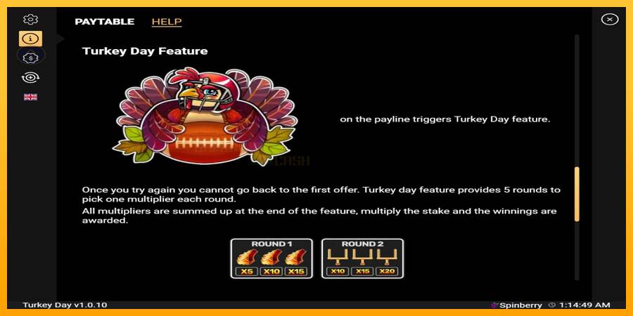 Turkey Day игрална машина за пари, снимка 5