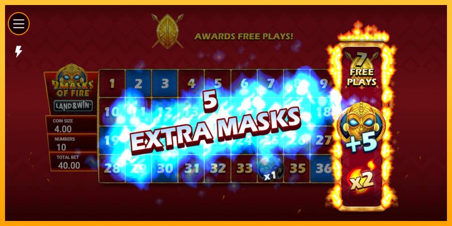 9 Masks of Fire Land & Win игрална машина за пари, снимка 3