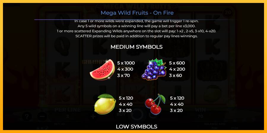 Mega Wild Fruits - On Fire игрална машина за пари, снимка 6