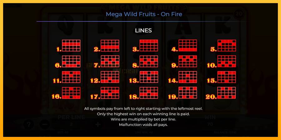 Mega Wild Fruits - On Fire игрална машина за пари, снимка 7