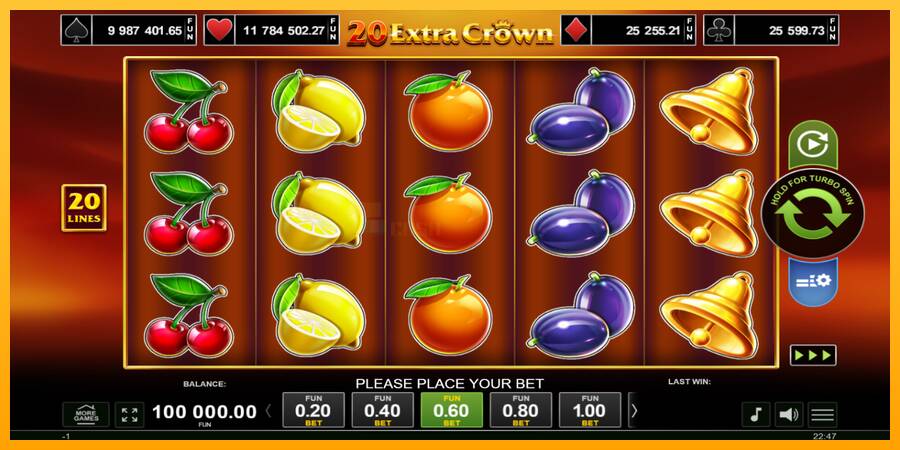 20 Extra Crown игрална машина за пари, снимка 1