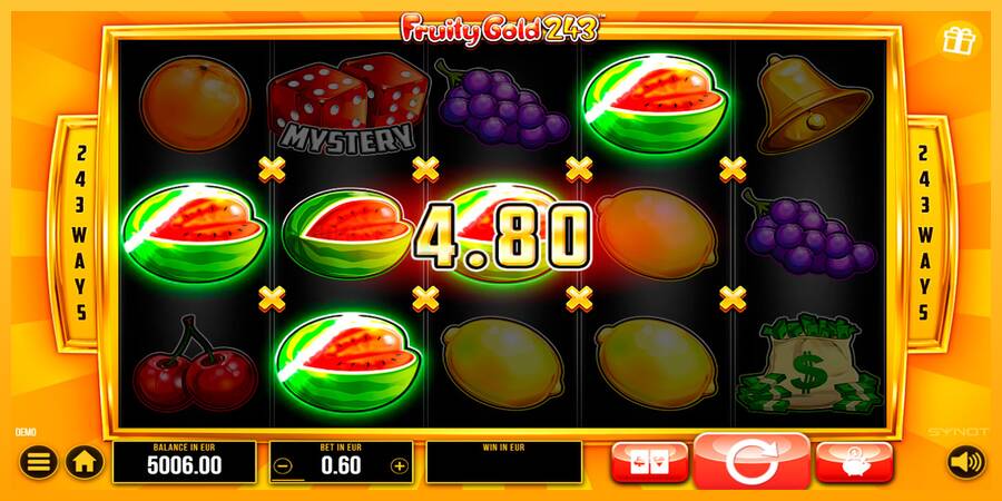 Fruity Gold 243 игрална машина за пари, снимка 5