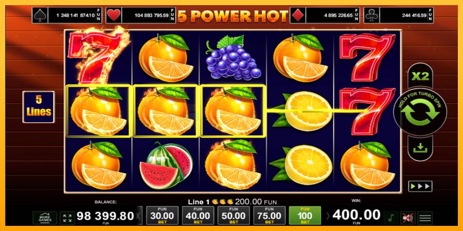 5 Power Hot игрална машина за пари, снимка 1