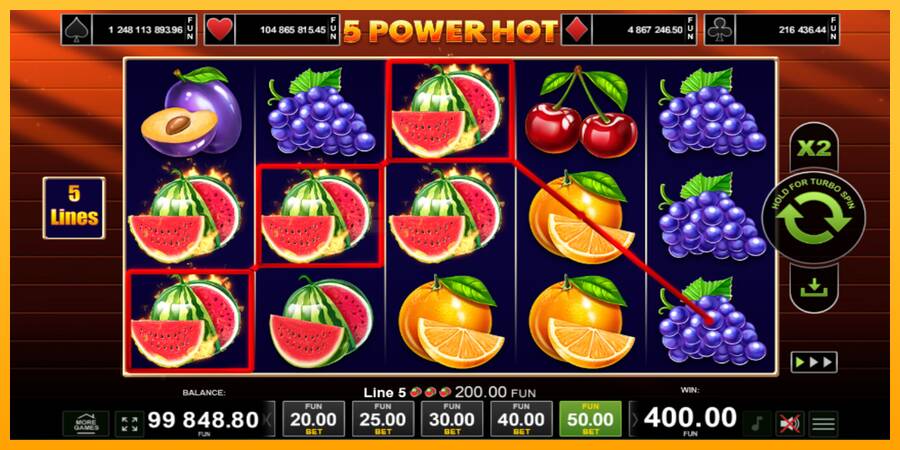 5 Power Hot игрална машина за пари, снимка 4