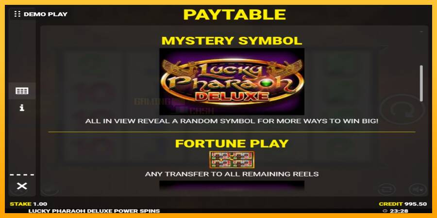 Lucky Pharaoh Deluxe Fortune Play игрална машина за пари, снимка 5