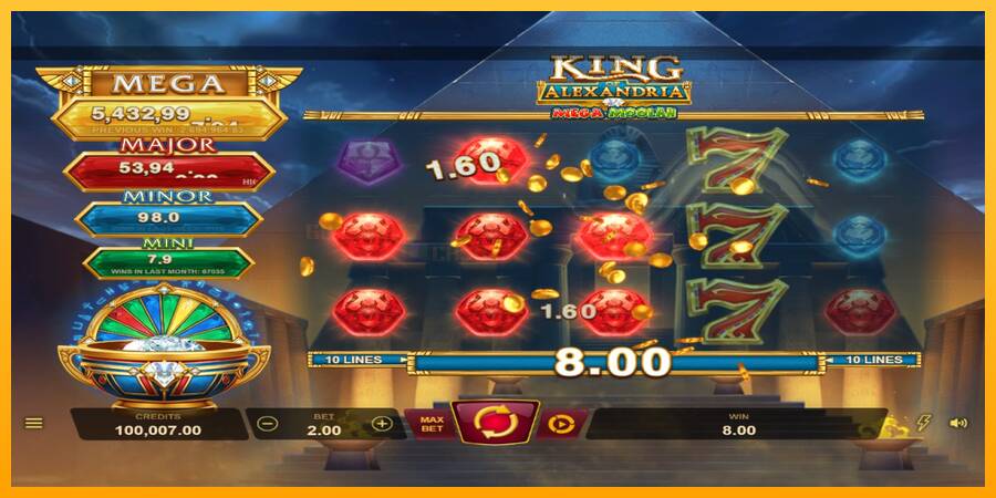 King of Alexandria Mega Moolah игрална машина за пари, снимка 2