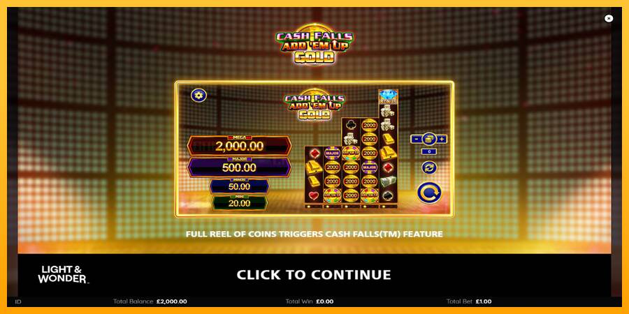 Cash Falls: Add Em Up Gold игрална машина за пари, снимка 1