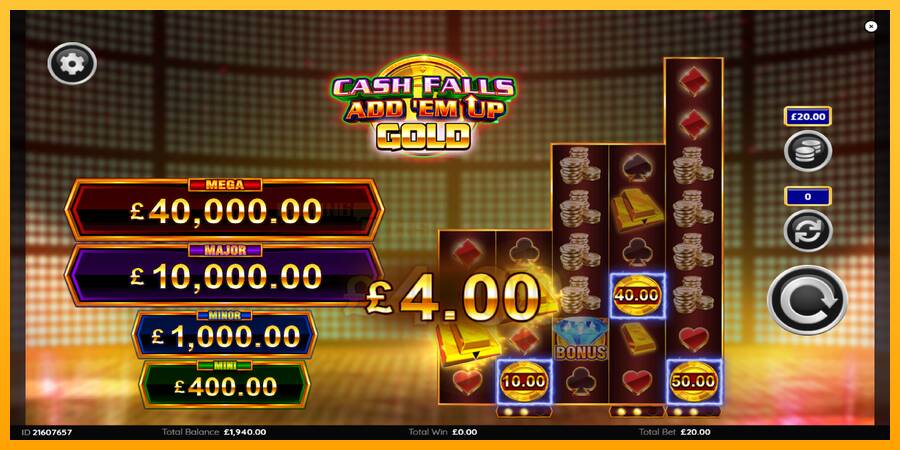 Cash Falls: Add Em Up Gold игрална машина за пари, снимка 3