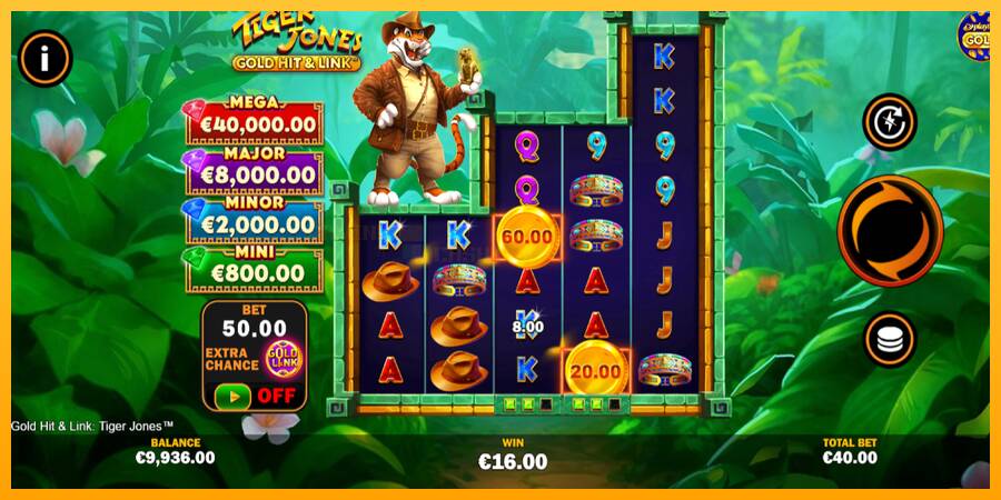 Gold Hit & Link: Tiger Jones игрална машина за пари, снимка 3