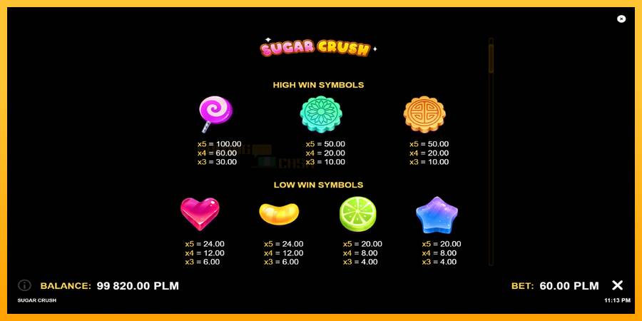 Sugar Crush игрална машина за пари, снимка 5