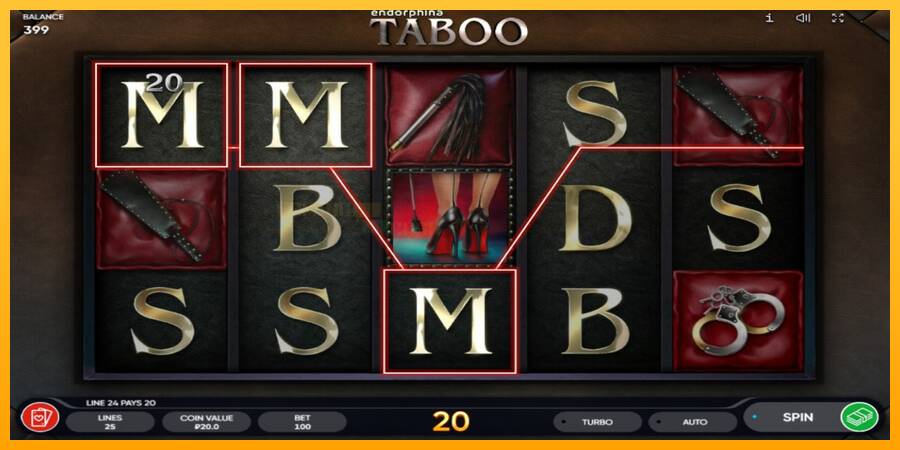 Taboo игрална машина за пари, снимка 3