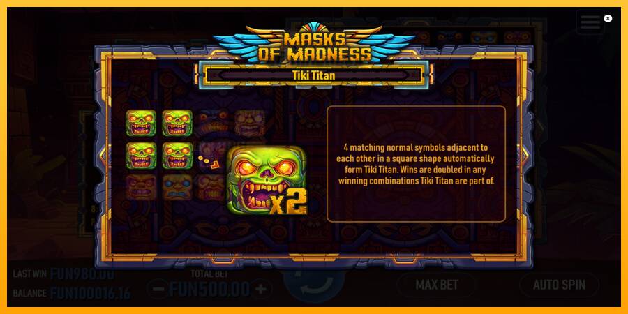 Masks of Madness игрална машина за пари, снимка 6