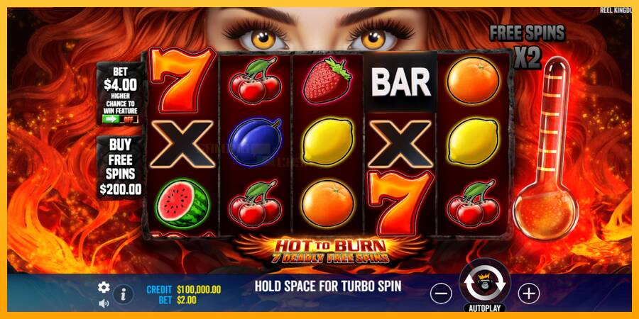 Hot to Burn - 7 Deadly Free Spins игрална машина за пари, снимка 2