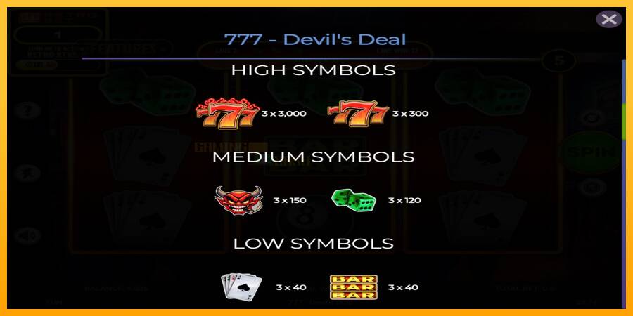 777 Devils Deal игрална машина за пари, снимка 5