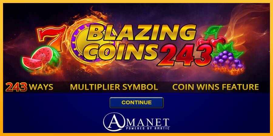 Blazing Coins 243 игрална машина за пари, снимка 1