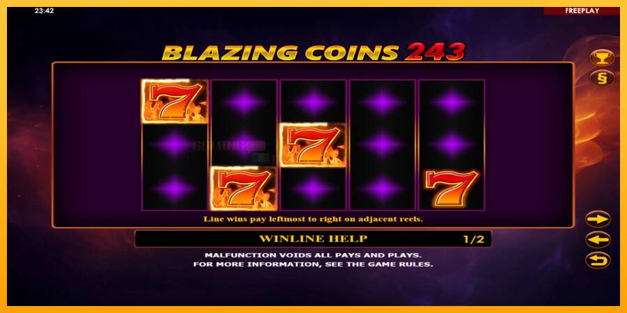 Blazing Coins 243 игрална машина за пари, снимка 5