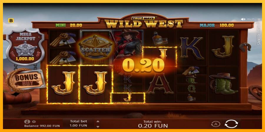 Wild West Trueways игрална машина за пари, снимка 3