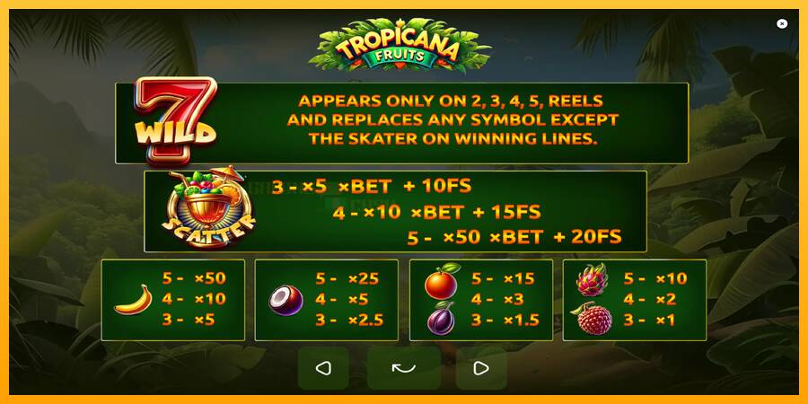 Tropicana Fruits игрална машина за пари, снимка 5