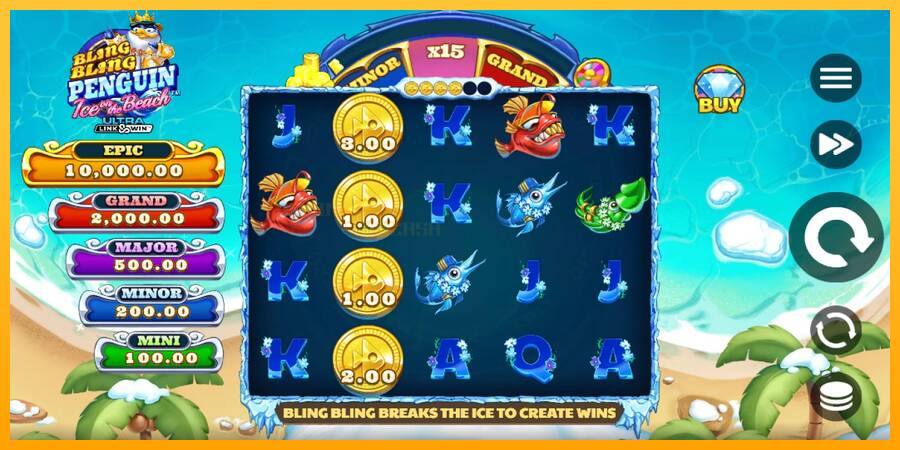 Bling Bling Penguin: Ice On The Beach игрална машина за пари, снимка 3