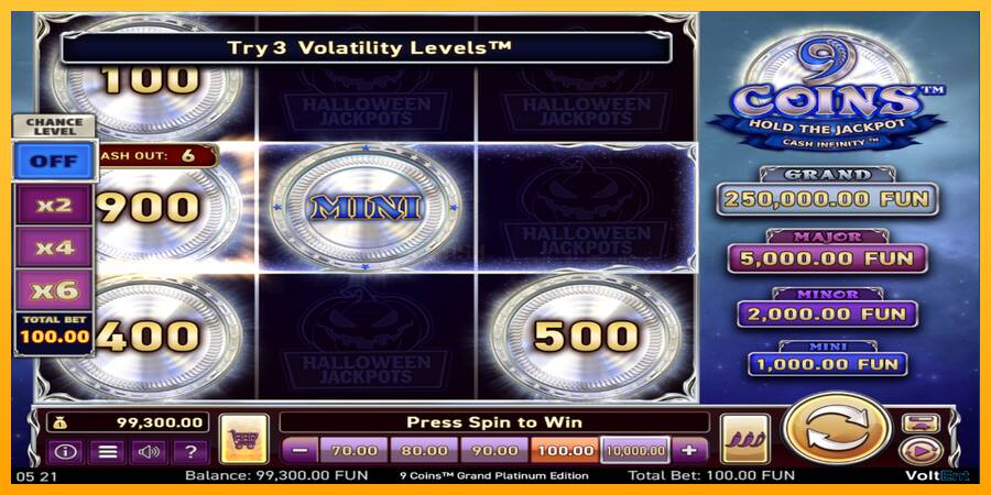 9 Coins Grand Platinum Edition Halloween Jackpot игрална машина за пари, снимка 2