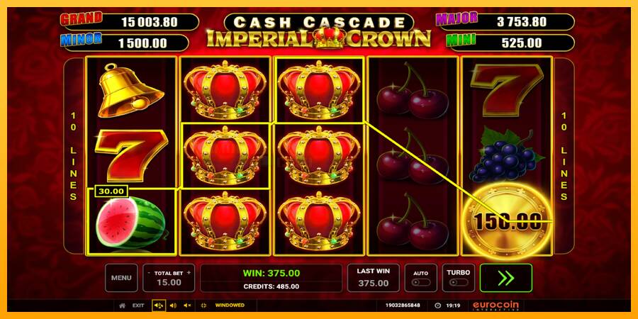 Cash Cascade Imperial Crown игрална машина за пари, снимка 2