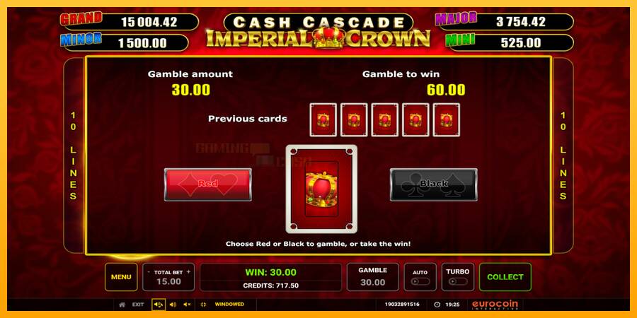 Cash Cascade Imperial Crown игрална машина за пари, снимка 4