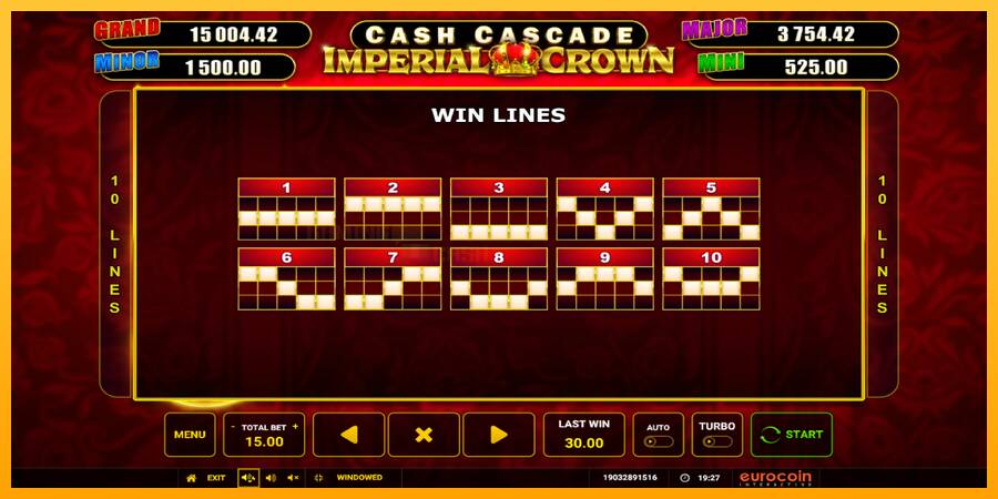 Cash Cascade Imperial Crown игрална машина за пари, снимка 6