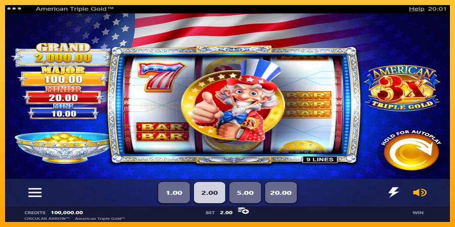 American Triple Gold игрална машина за пари, снимка 1