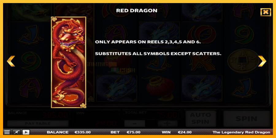 The Legendary Red Dragon игрална машина за пари, снимка 5