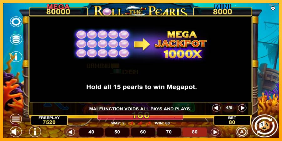 Roll The Pearls Hold & Win игрална машина за пари, снимка 7