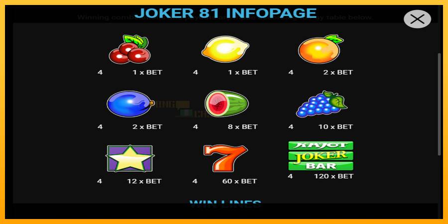 Joker 81 игрална машина за пари, снимка 3