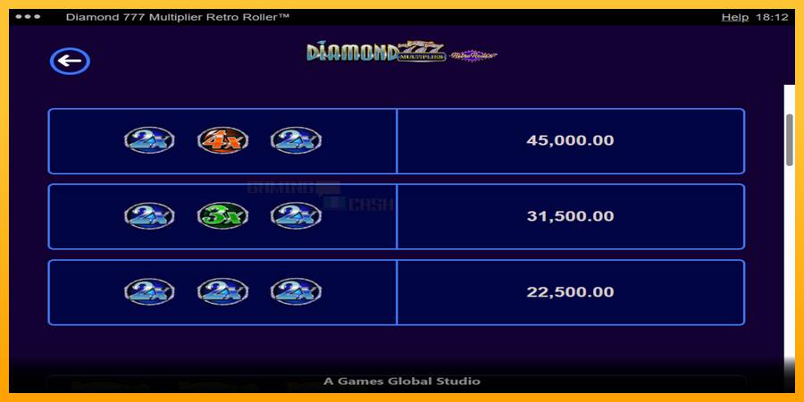 Diamond 777 Multiplier Retro Roller игрална машина за пари, снимка 5