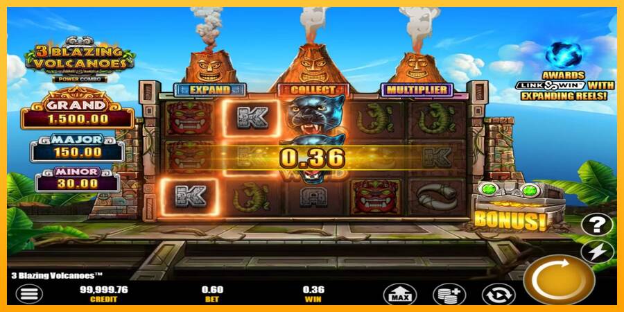 3 Blazing Volcanoes Power Combo игрална машина за пари, снимка 2