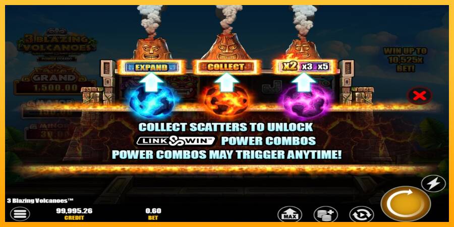 3 Blazing Volcanoes Power Combo игрална машина за пари, снимка 4