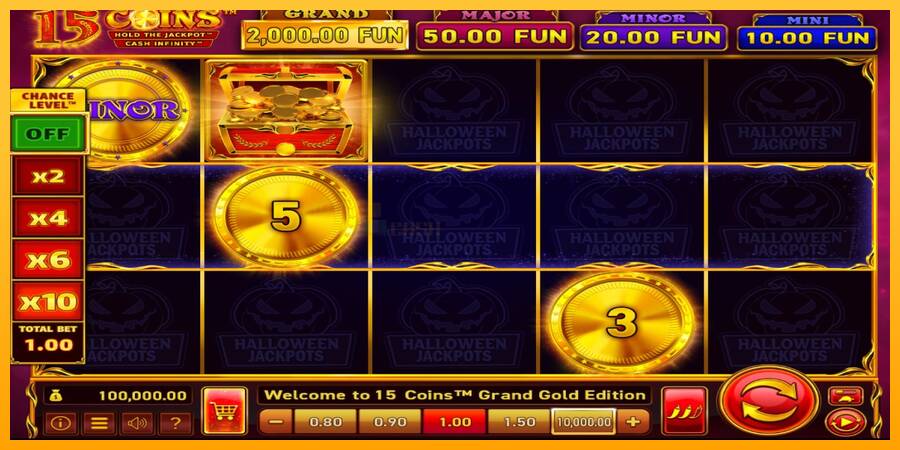 15 Coins Grand Gold Edition Halloween Jackpot игрална машина за пари, снимка 1