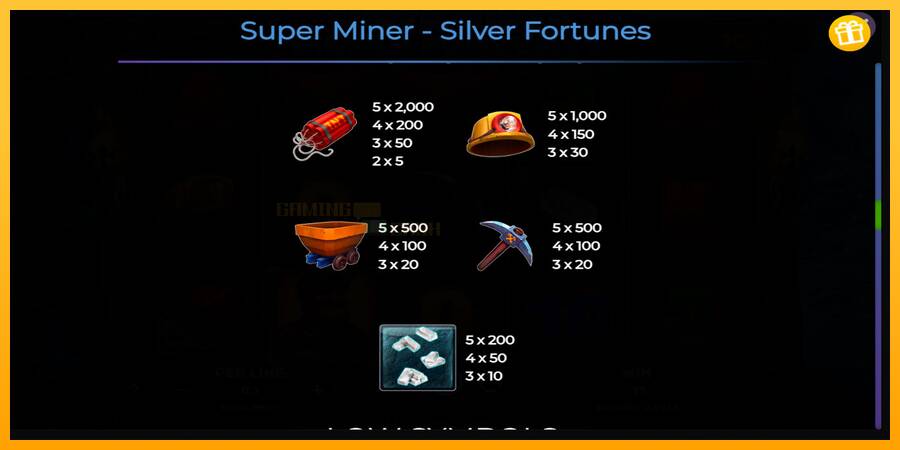 Super Miner Silver Fortunes игрална машина за пари, снимка 6