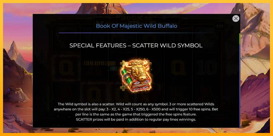 Book of Majestic Wild Buffalo игрална машина за пари, снимка 5