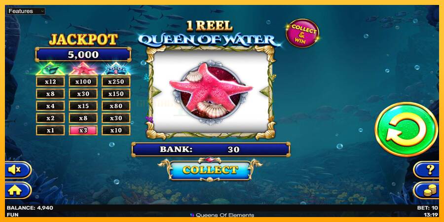 1 Reel Queen of Water игрална машина за пари, снимка 3