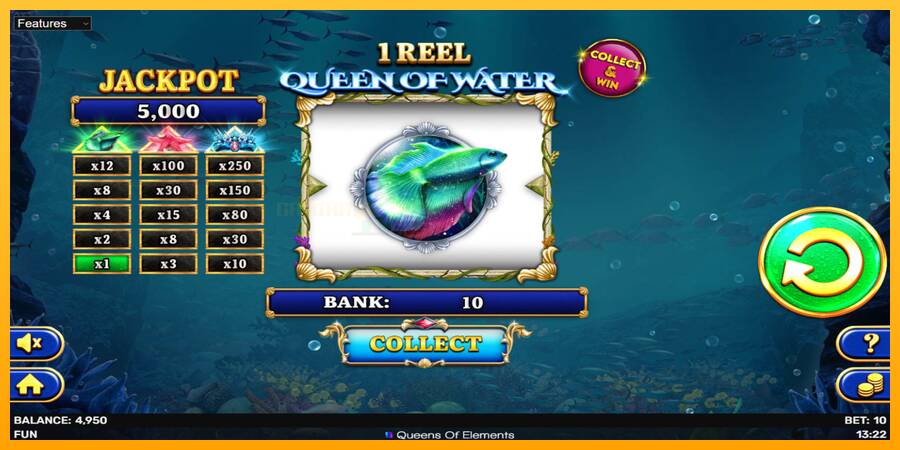 1 Reel Queen of Water игрална машина за пари, снимка 4