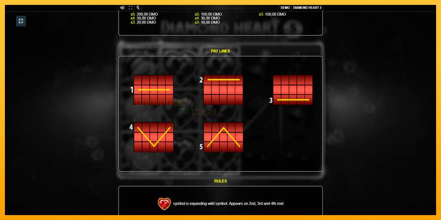 Diamond Heart 5 игрална машина за пари, снимка 7