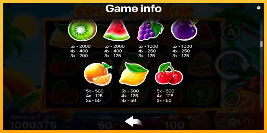 Fruit Attack игрална машина за пари, снимка 6