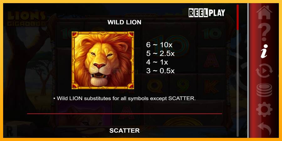 Lions Gigablox игрална машина за пари, снимка 5