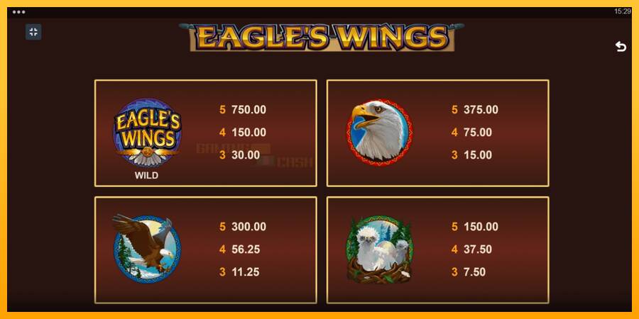 Eagles Wings игрална машина за пари, снимка 6