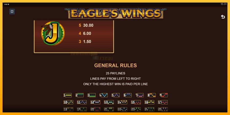 Eagles Wings игрална машина за пари, снимка 7