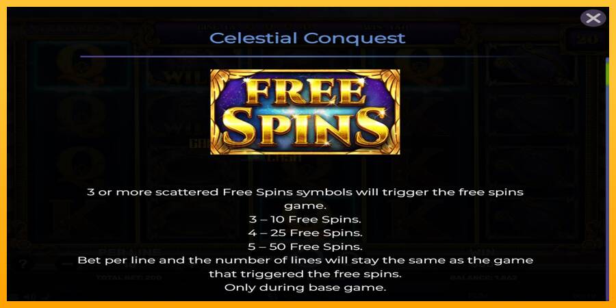 Celestial Conquest игрална машина за пари, снимка 4