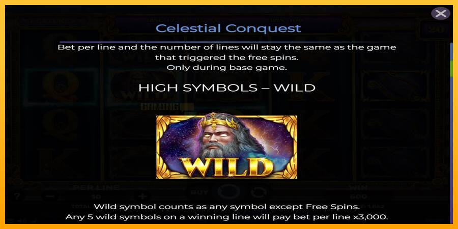 Celestial Conquest игрална машина за пари, снимка 5