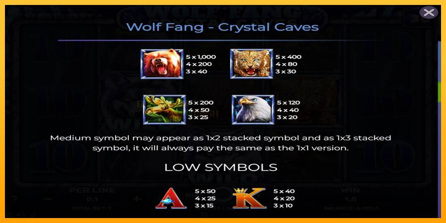 Wolf Fang - Crystal Caves игрална машина за пари, снимка 6