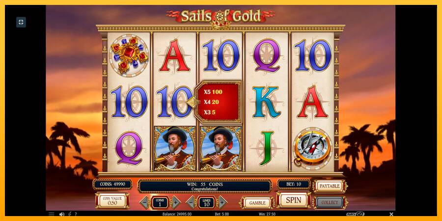 Sails of Gold игрална машина за пари, снимка 4