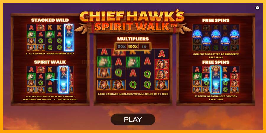 Chief Hawk’s Spirit Walk игрална машина за пари, снимка 1