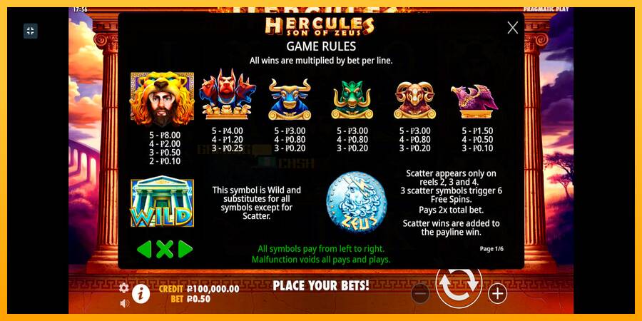 Hercules Son of Zeus игрална машина за пари, снимка 3